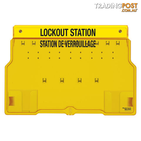10-Lock Covered Station with Trilingual Labels Unfilled Masterlock 1483B