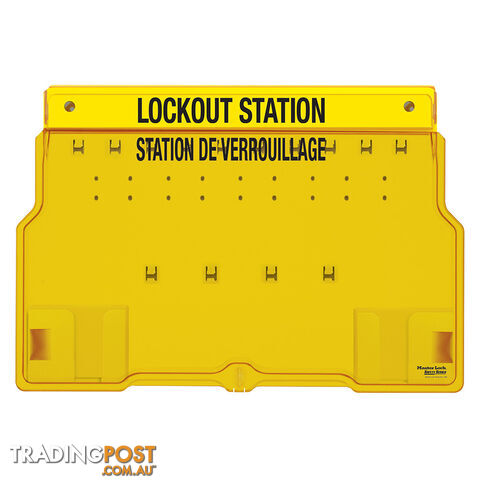 10-Lock Covered Station with Trilingual Labels Unfilled Masterlock 1483B