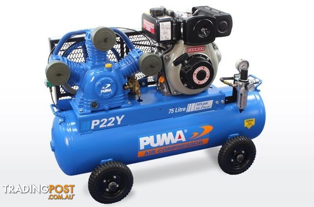 Air Compressor Yanmar Diesel 75 Litres Puma PU P22Y