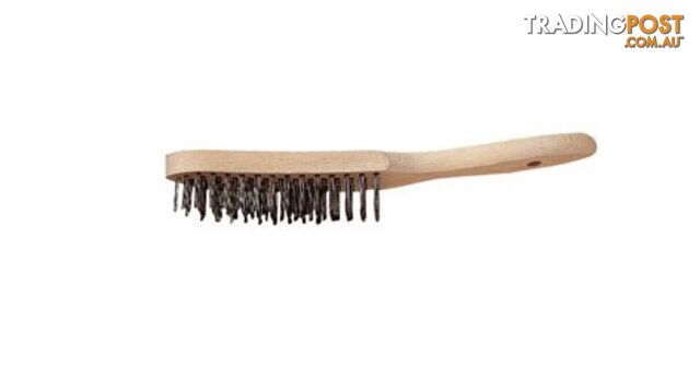 Timber Handle Inox Wire Brush 3 Row