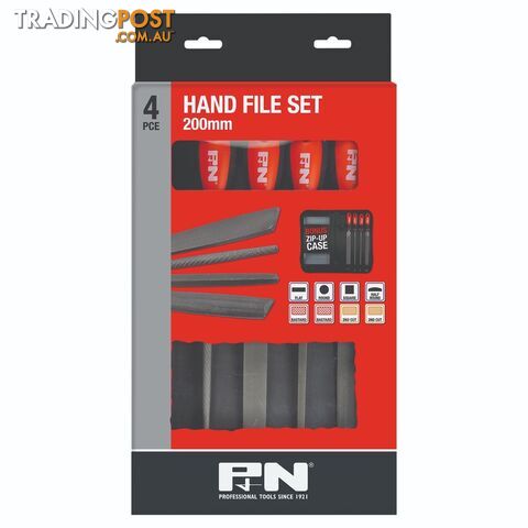 File Set 5PC 200mm(8") Flat,Rnd,Millsaw Bast Hlf Rnd&Sq 2Cut Sutton300SE0085