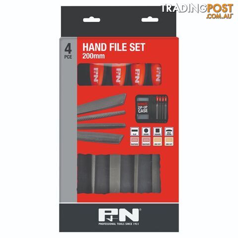 File Set Bastard 4Pce Flat/Half Round/Round/Square x 200mm Sutton 300SET004