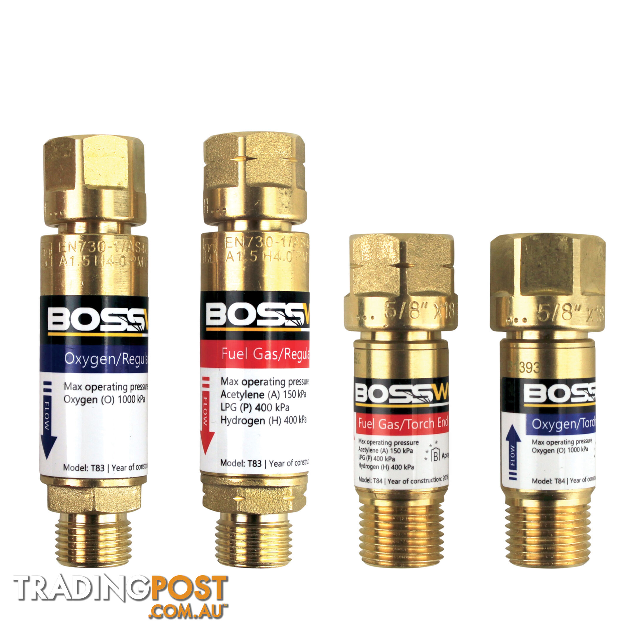 Bossweld Oxy/Acet Kit With Flashback Arrestors