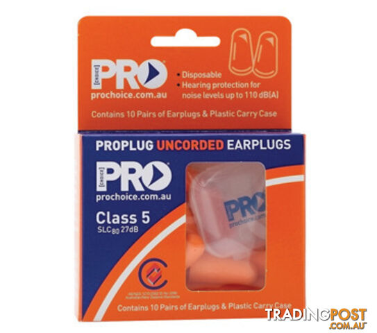 PRO ProPlug Disposable Uncorded Earplugs 10 Pack