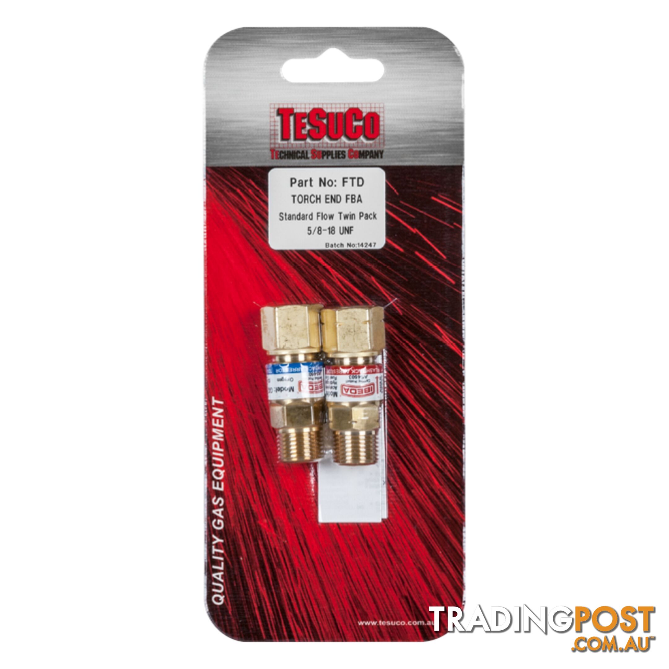 Flashback Arrestor Oxygen/Fuel Standard Flow Torch End FTD