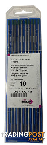 3.2mm WP Green TIG Tungsten Electrode Binzel 700.0016 Pk:10