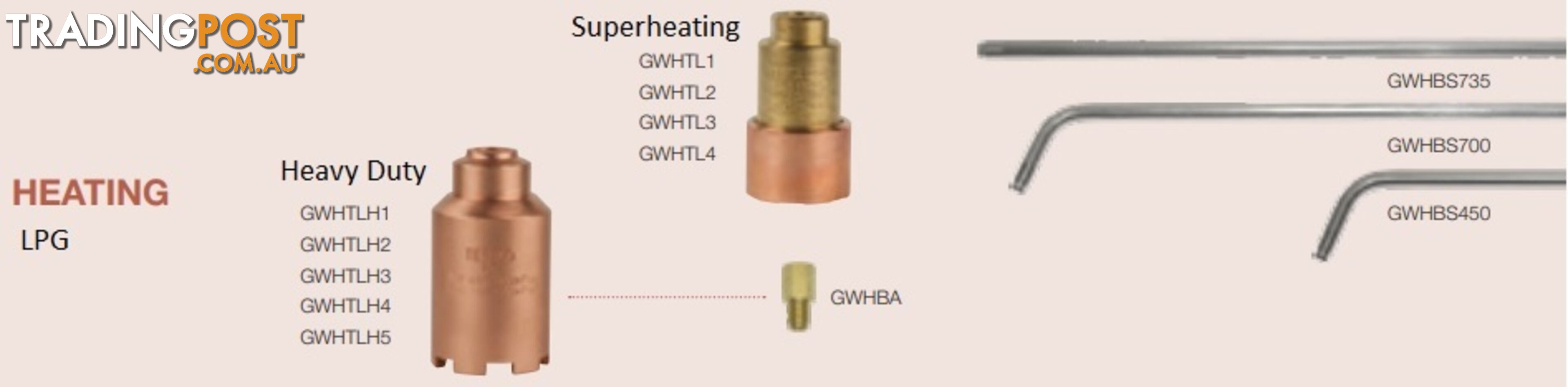 Superheating Tip Size HTL4 Oxygen / LPG GWHTL4