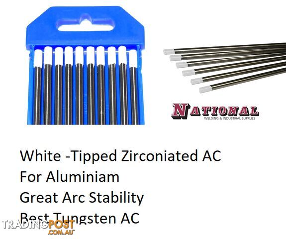 2.4mm 0.8% Zirconiated Tig Tungsten Electrode Pack of 10