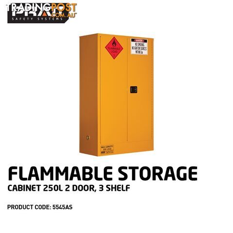 Flammable Storage Cabinet 250L 2 Door 3 Shelf 5545AS