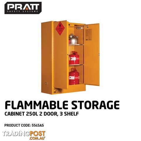 Flammable Storage Cabinet 250L 2 Door 3 Shelf 5545AS