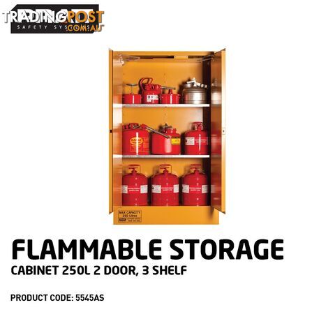 Flammable Storage Cabinet 250L 2 Door 3 Shelf 5545AS