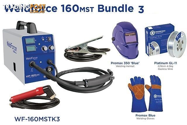 Weldforce 160MST WeldForce MIG Stick & TIG Welder Bundle Weldclass WF-160MSTK3