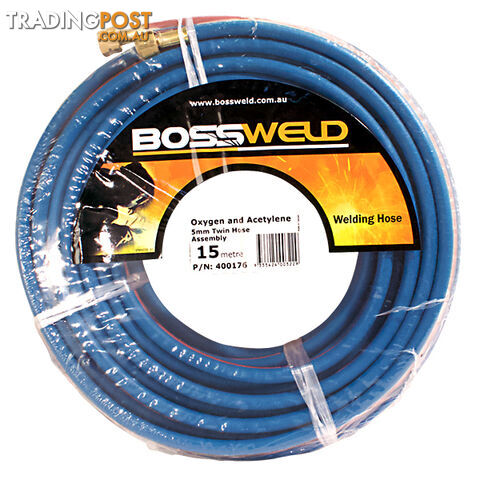 Oxygen/Acetylene Twin Hose Assembly 15 Metres Bossweld 400176