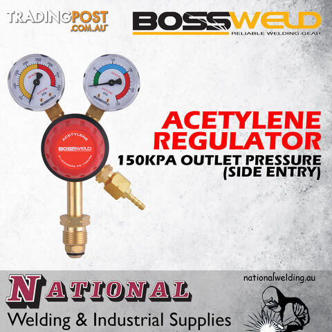 Acetylene Regulator 150kPa Outlet Pressure (Side Entry) Bossweld 400206 - photo 2 of 3