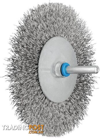 6mm Shaft Mounted 80 x 15mm Crimped Wire Wheel Brush RBU 8015/6 x 0.30 Pferd...