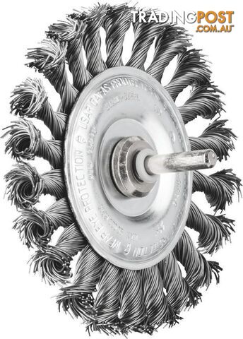 Wheel Brush Shaft Mounted Twist Knot Steel Wire 6mm Shaft RBG 10012/6 ST Pferd...