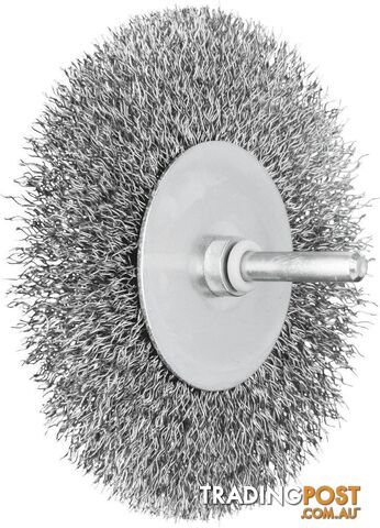 Wheel Brush Shaft Mounted Crimped Steel Wire 6mm Shaft Pferd 43109001
