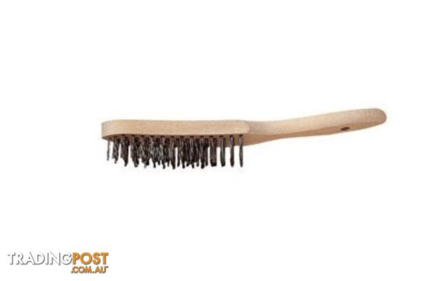 Timber Handle Steel Wire Brush 3 Row