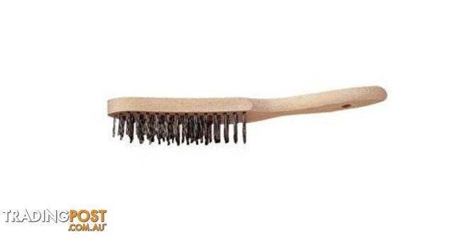 Timber Handle Inox Wire Brush 3 Row