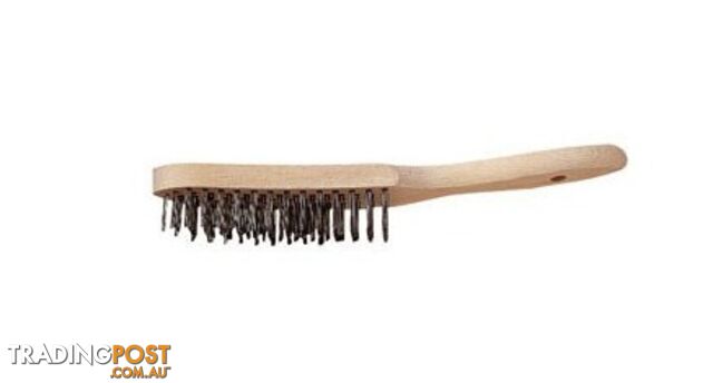 Timber Handle Steel Wire Brush 4 Row Steel