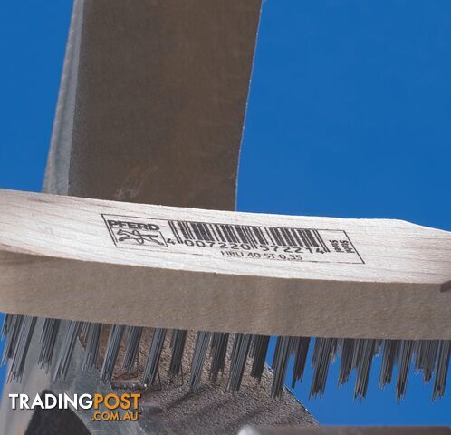 Timber Handle Hand Scratch Inox Wire Brush 4 Row Stainless Steel Pferd 43673003 - photo 3 of 3