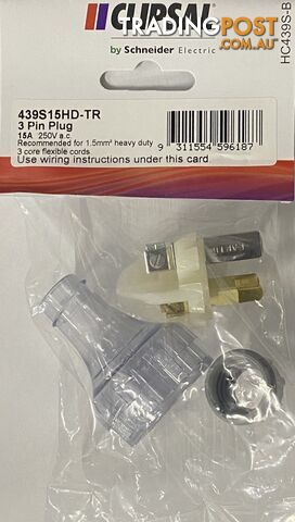 Plug 3 Pin Flexible Straight 15A 250V Heavy Duty 439S15HD-TR - photo 2 of 2