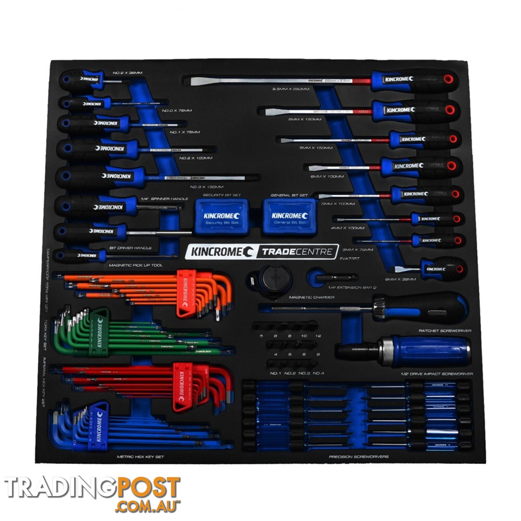 EVA735T 154 Piece Screwdriver & Fastening EVA Tray Kincrome EVA735T