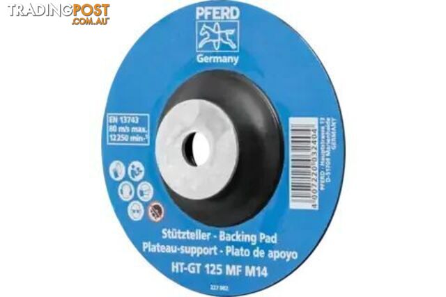 Heat-Resistant Backing Pad With Clamping Nut HT-GT 125 MF M14 For Angle Grinders...