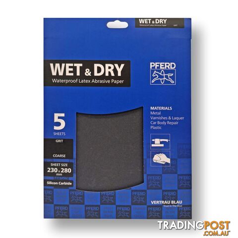Abrasive Sheets Wet & Dry 240 Grit Silicon Carbide 230 x 280mm Pferd 45017868