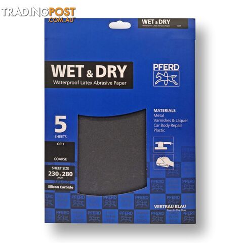 Abrasive Sheets Wet & Dry 320 Grit Silicon Carbide 230 x 280mm Pferd 45017869