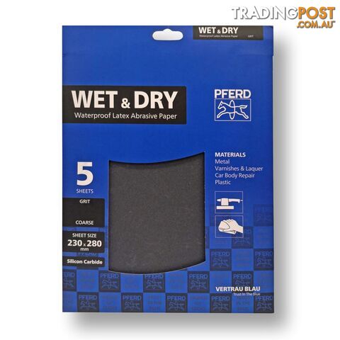 Abrasive Sheets Wet & Dry 600 Grit Silicon Carbide 230 x 280mm Pferd 45017871