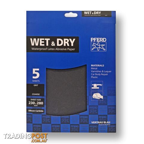 Abrasive Sheets Wet & Dry 1200 Grit Silicon Carbide 230 x 280mm Pferd 45017874