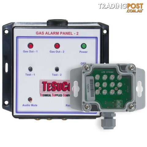 Gas Alarm Panel Visual & Audible 2 Channel C/W Strobe