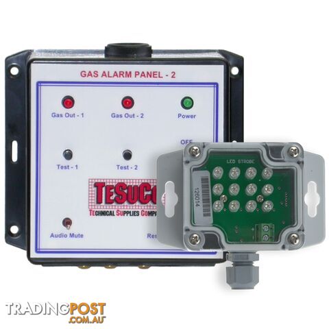 Gas Alarm Panel Visual & Audible 2 Channel C/W Strobe