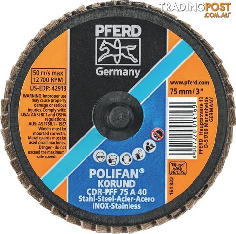 Combodisc Mini Polifan Aluminium Oxide Type CDR-PFF 75 A 40 Pferd 47202530
