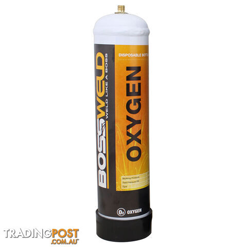 Oxygen Disposable Gas Bottle 950ml Bossweld 490004