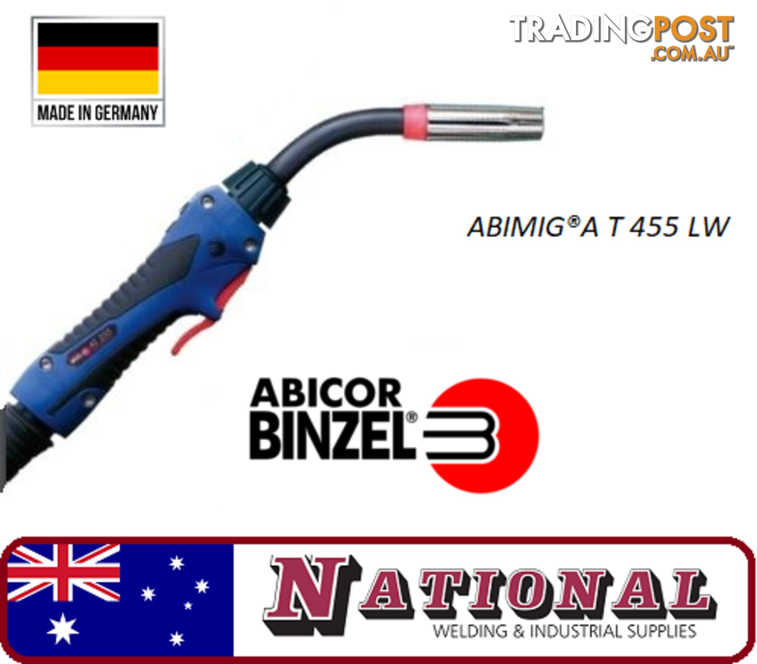 ABIMIGÂ®A T 455 LW MIG Welding Torch 4 Meters Binzel 015.D074.1