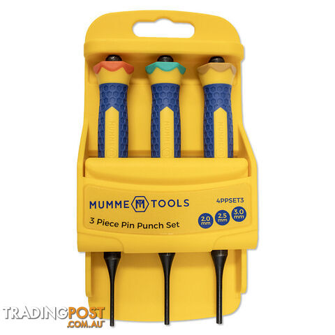 Pin Punch Set 3 Pieces 2mm, 2.5mm and 3mm Mumme Tools 4PPSET3