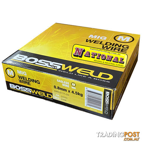 Gasless E71T-GS Self Shielded Flux Cored Mig 0.8mm x 4.5 Kg Bossweld 200343