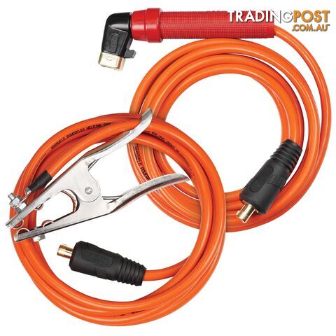 Earth Lead and Electrode Holder Lead Set 175A 3 Metres 16mm² Cable 25/10 Dinse...