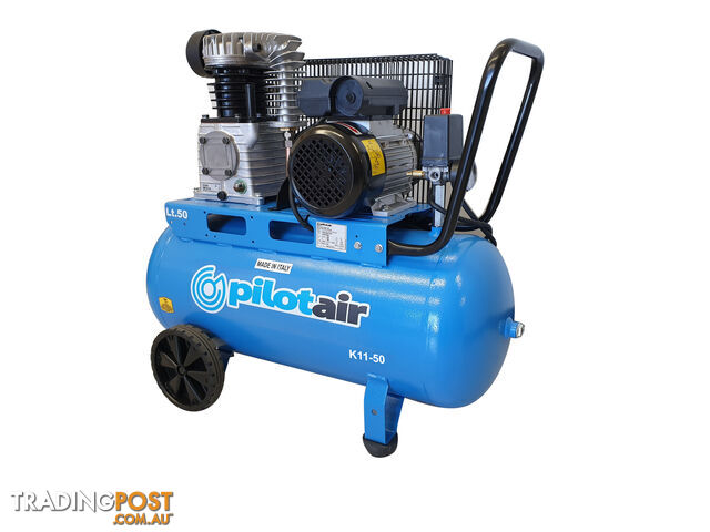 K11-50 Reciprocating Air Compressor Portable 240V 2H, 50 Litres Receiver Pilot K11-50