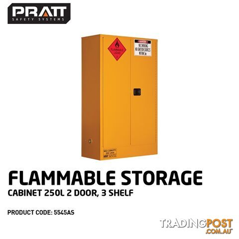 Flammable Storage Cabinet 250L 2 Door 3 Shelf 5545AS