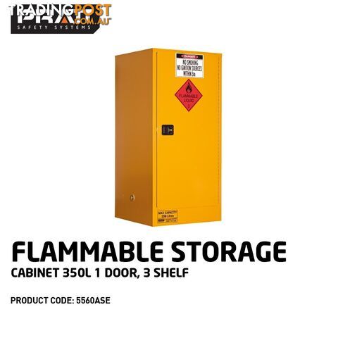 Flammable Storage Cabinet 350L 1 Door 3 Shelf 5560ASE
