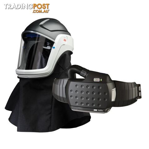 M-Series Flip-Up Face Shield & Safety Helmet M-407 with Heavy-Duty Adflo PAPR Respirator 3Mâ¢ 890407HD