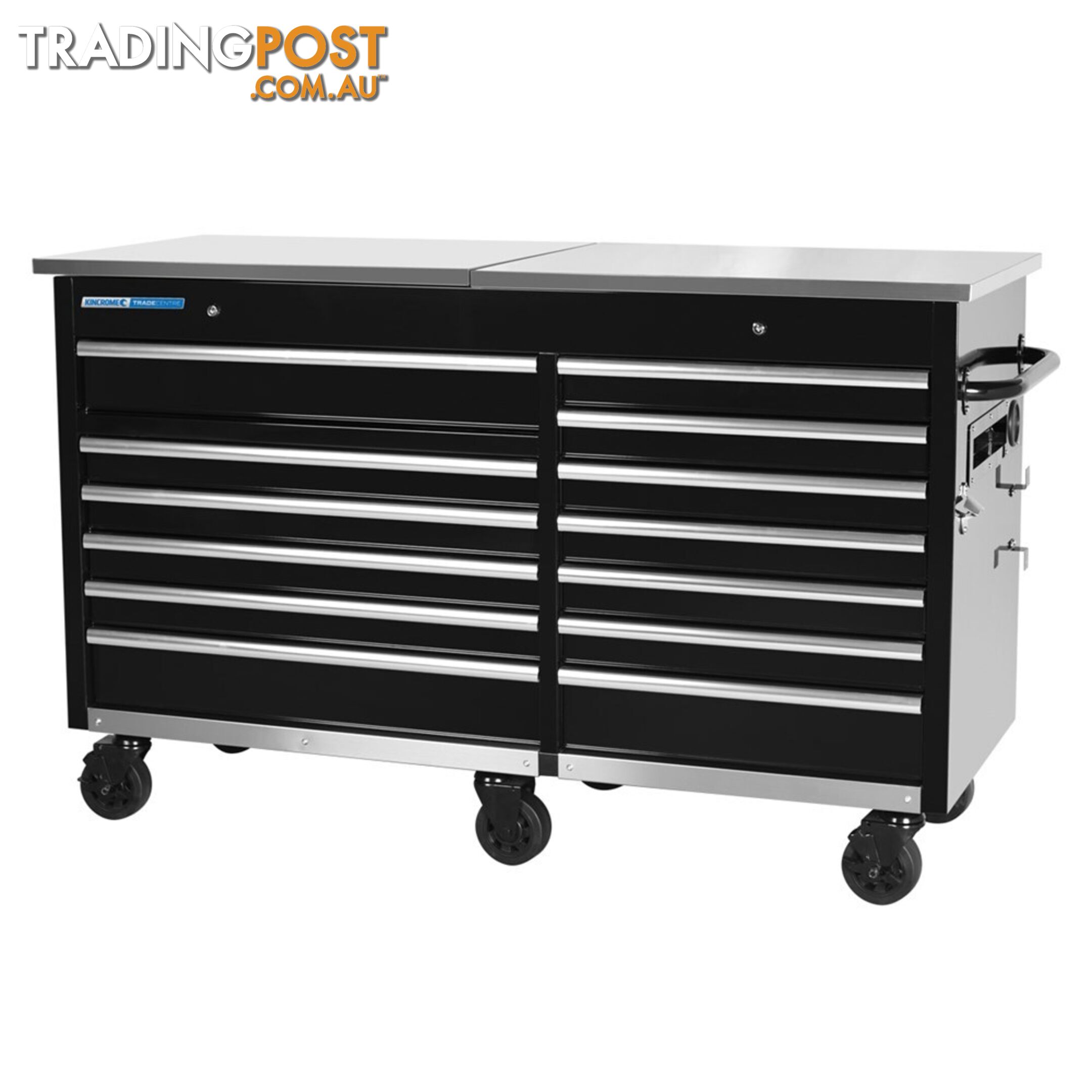 TRADE CENTRE Mobile Bench Twin Lid 13 Drawer (Trolley Only) Kincrome K7371