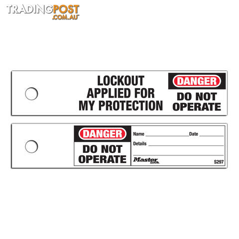 Do Not Operate Safety Maintenance Tag Masterlock S297