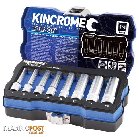 1/4 Drive Socket Set 8 Piece Deep Metric Kincrome K27050