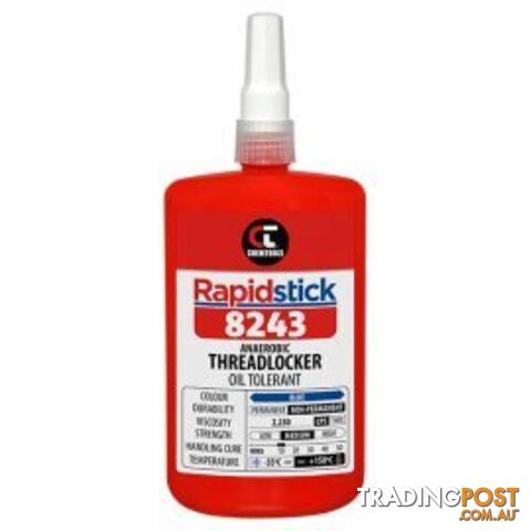 Rapidstick 8243 Threadlocker 250ml Med Strength Oil Resist
