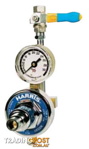 Harris Model 601 Preset reg with 1/2 bsp nipple and 30lpm Flowmeter