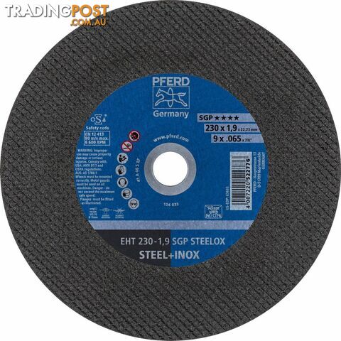 Flat Cut-Off Wheel Steelox Flat Type EHT 230-1,9 SGP Pferd 61328702 Each